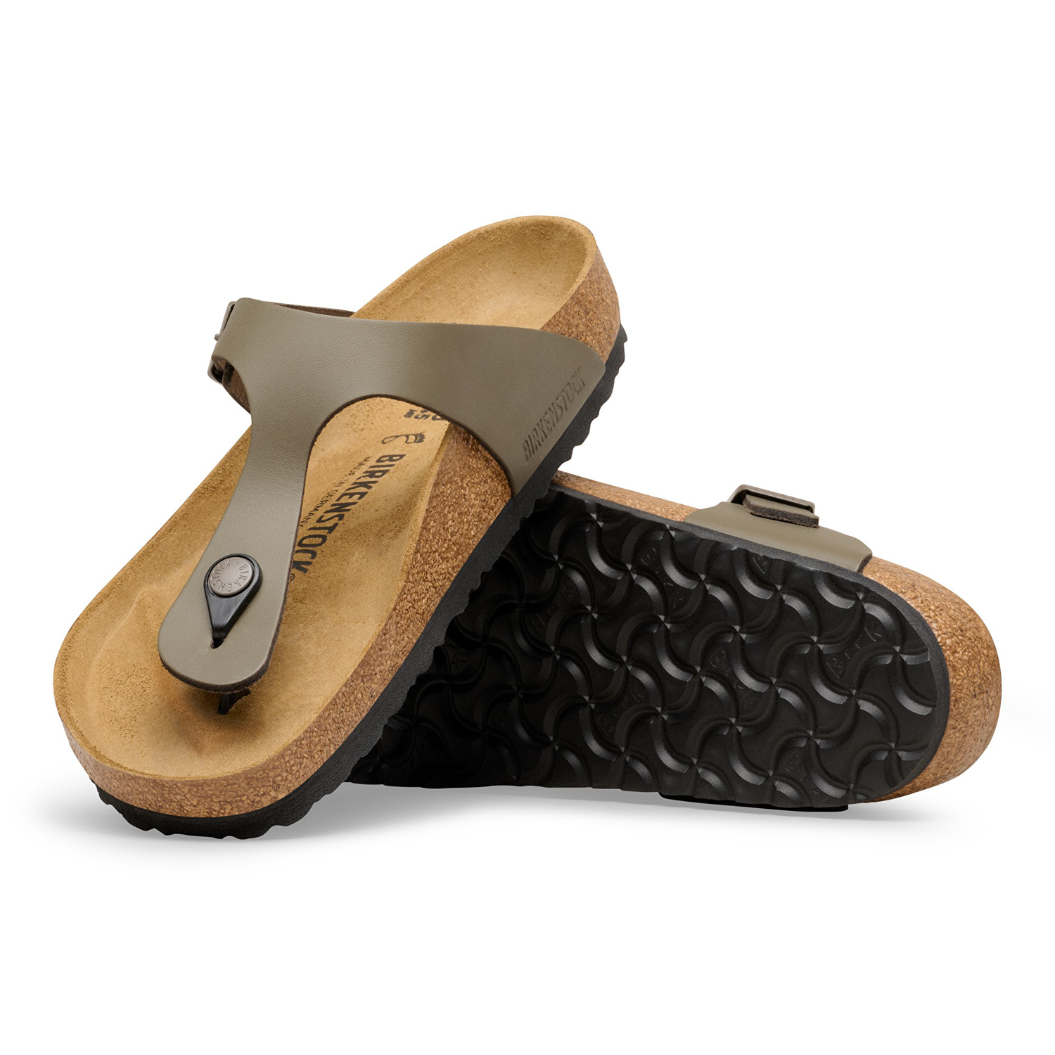 Gizeh BS Natural Leather Concrete Gray - BIRKENSTOCK