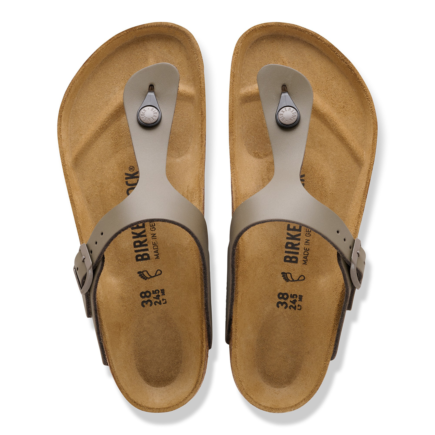 Gizeh BS Natural Leather Concrete Gray - BIRKENSTOCK