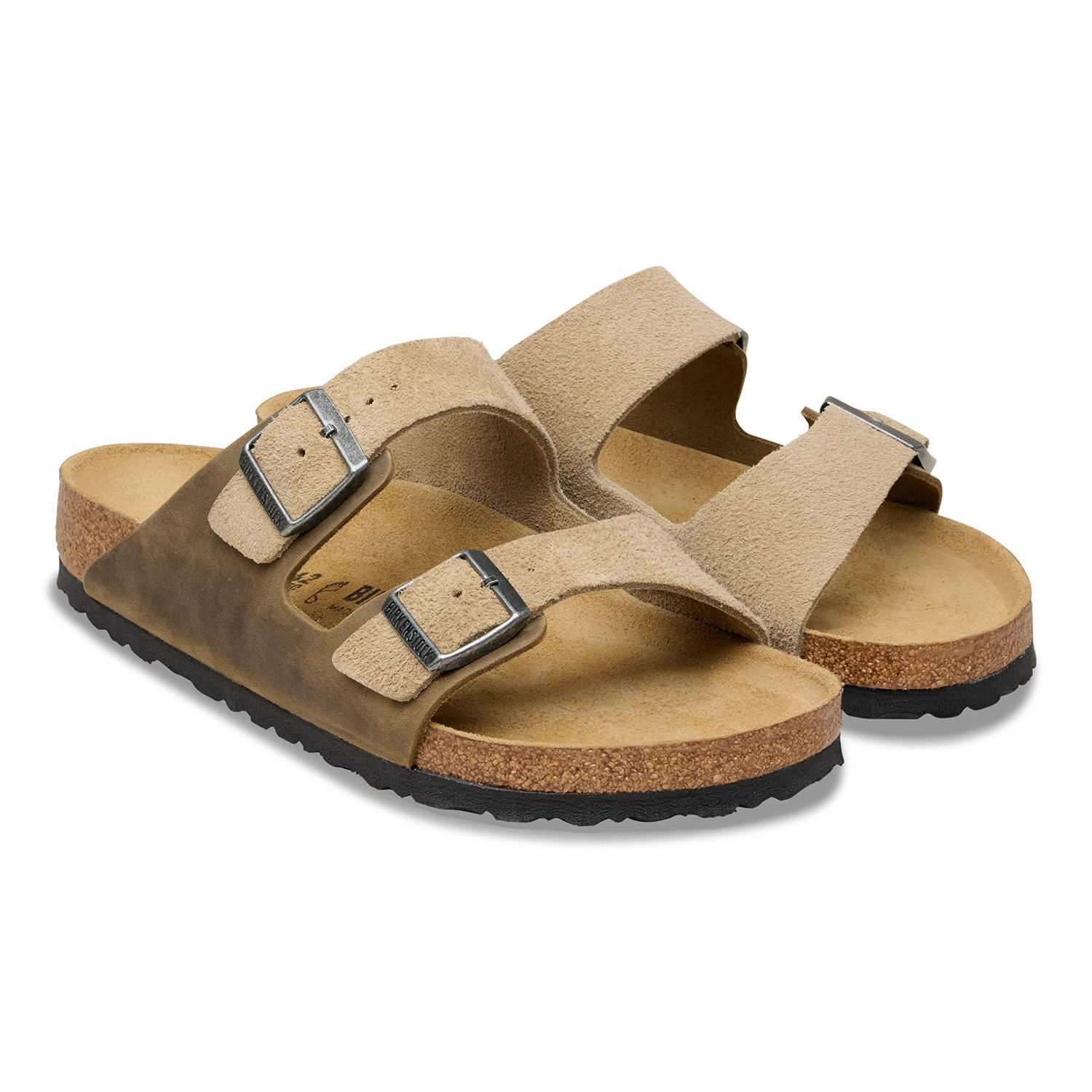 Arizona BS Mixed Leather Faded Khaki - BIRKENSTOCK