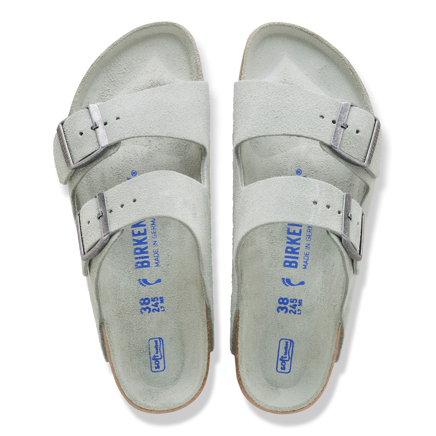 Arizona Soft Footbed Suede Leather Pure Sage Tonal FB - BIRKENSTOCK