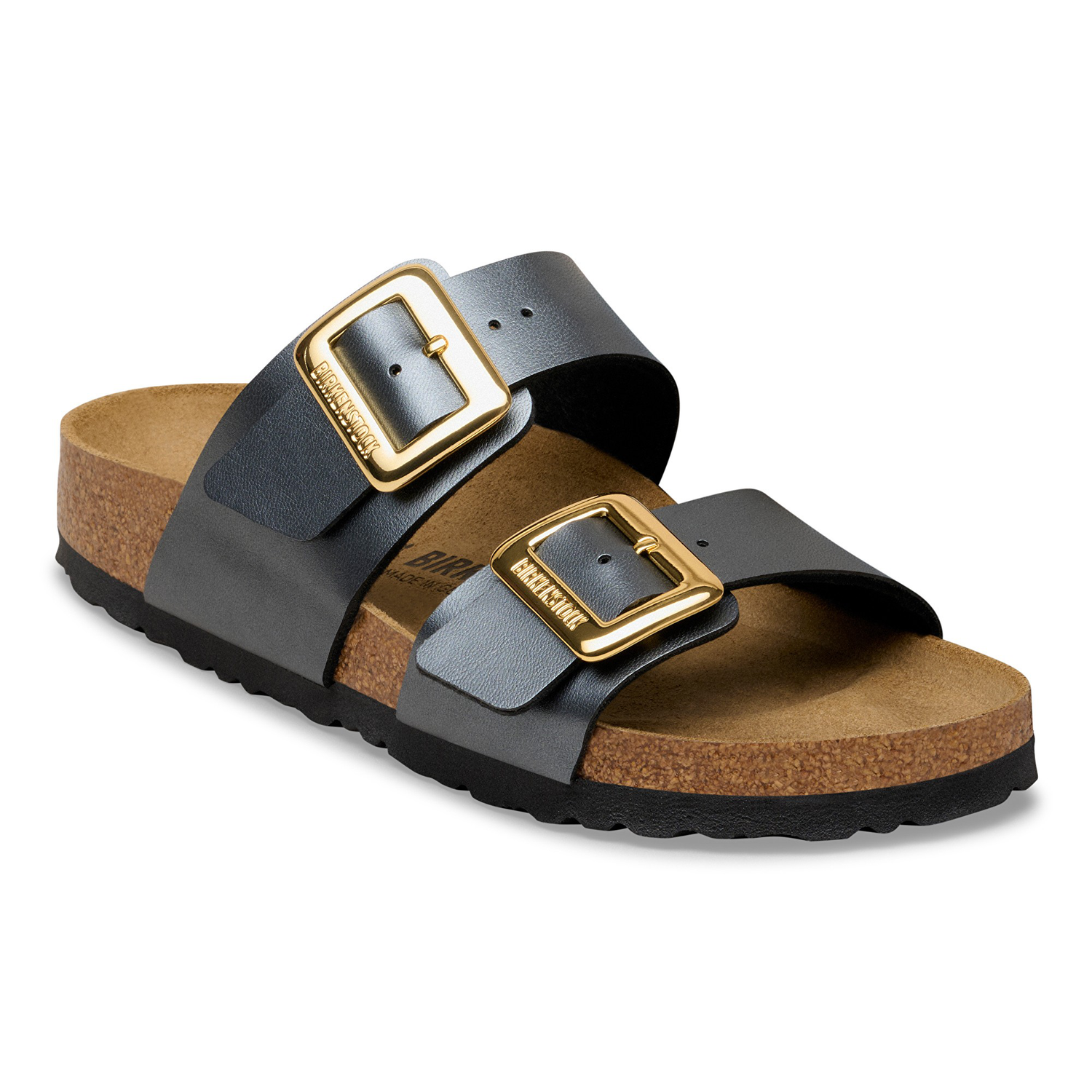 Sydney Cushion Buckle Birko-Flor Metallic Black – BIRKENSTOCK Sydney Cushion Buckle Birko-Flor Metallic Black – BIRKENSTOCK