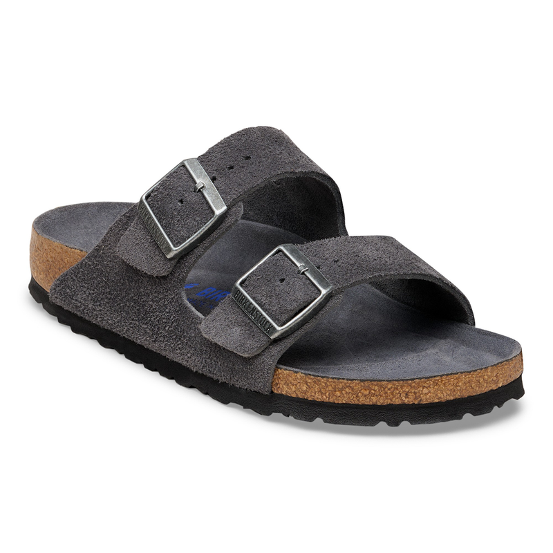 Arizona Soft Footbed Suede Leather Charcoal Tonal FB