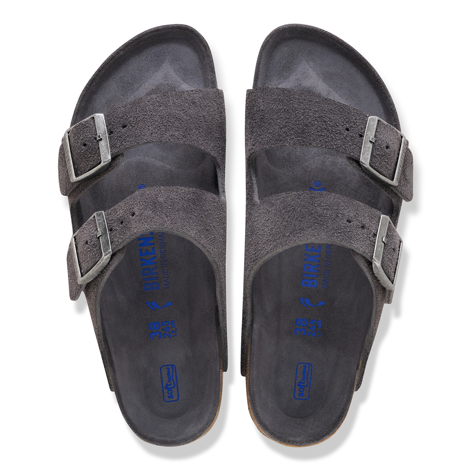 Arizona Soft Footbed Suede Leather Charcoal Tonal FB - BIRKENSTOCK