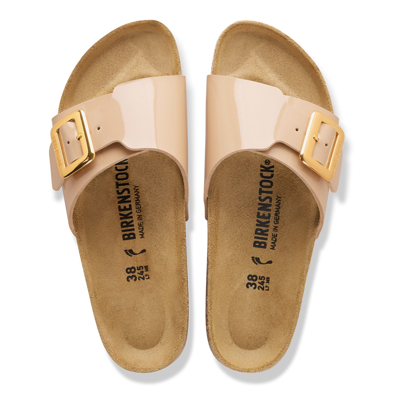 Catalina Cushion Buckle Birko-Flor Patent Patent Sand - BIRKENSTOCK