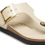 Gizeh Droplet Buckle Natural Leather Patent High-Shine Ecru - BIRKENSTOCK
