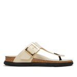 Gizeh Droplet Buckle Natural Leather Patent High-Shine Ecru - BIRKENSTOCK