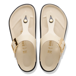Gizeh Droplet Buckle Natural Leather Patent High-Shine Ecru - BIRKENSTOCK