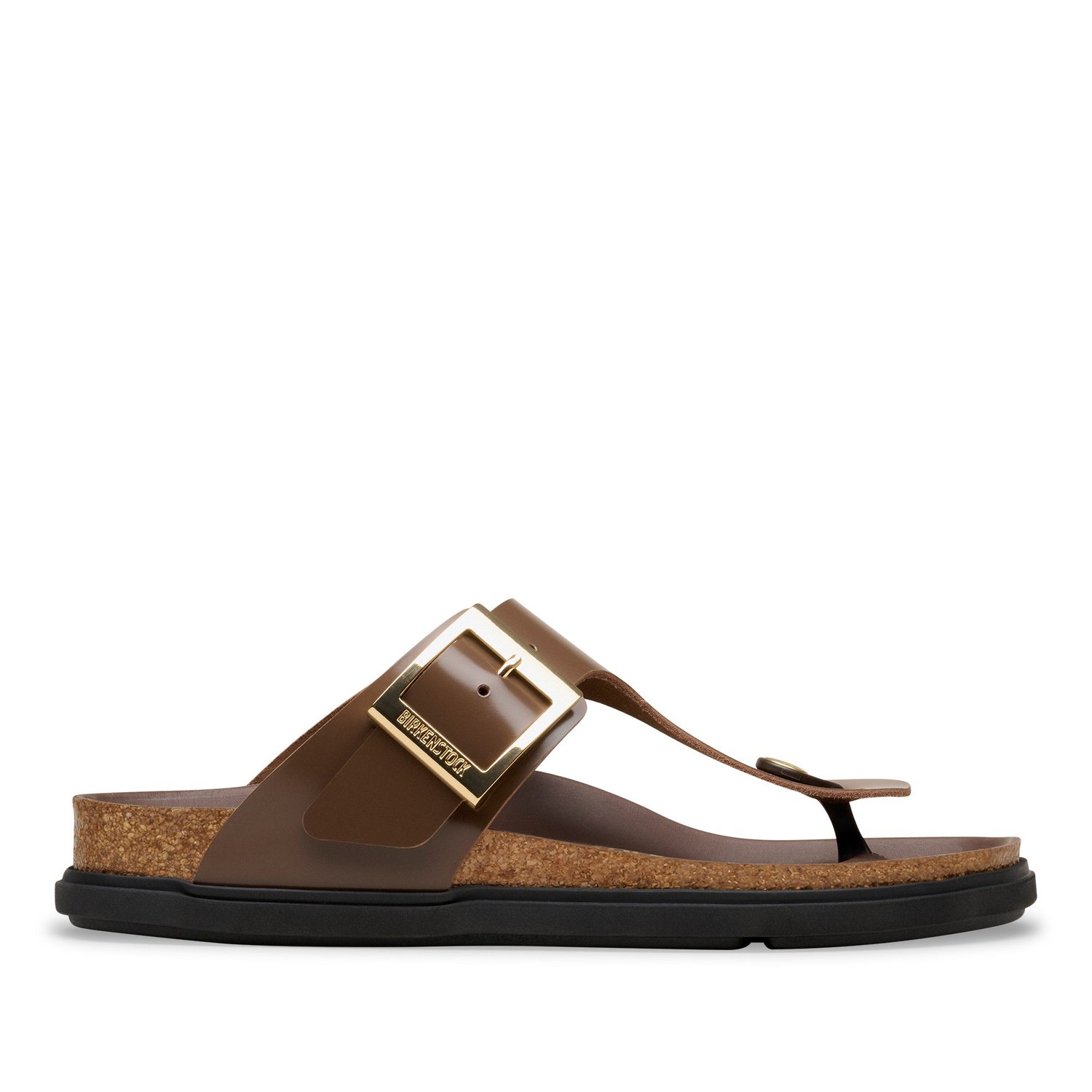 Gizeh Droplet Buckle Natural Leather Patent High-Shine Carafe - BIRKENSTOCK