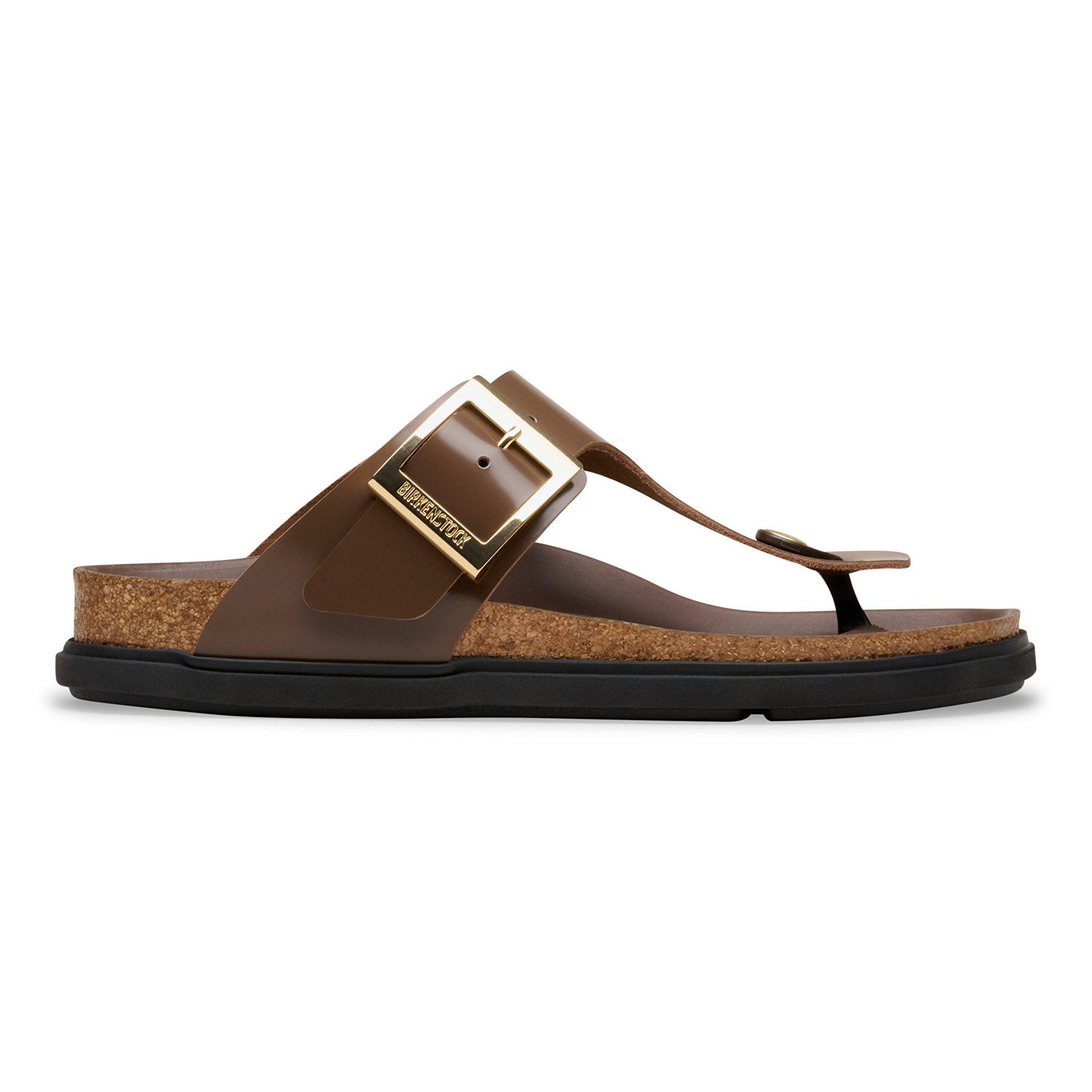 Gizeh Droplet Buckle Natural Leather Patent High-Shine Carafe - BIRKENSTOCK