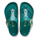 Gizeh Droplet Buckle Natural Leather Patent High-Shine Dark Teal - BIRKENSTOCK