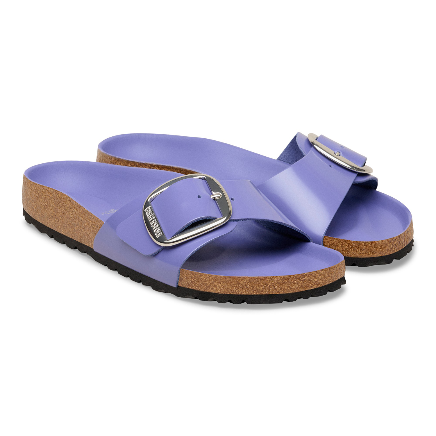 Madrid Big Buckle Natural Leather Patent High-Shine Purple Dusk - BIRKENSTOCK