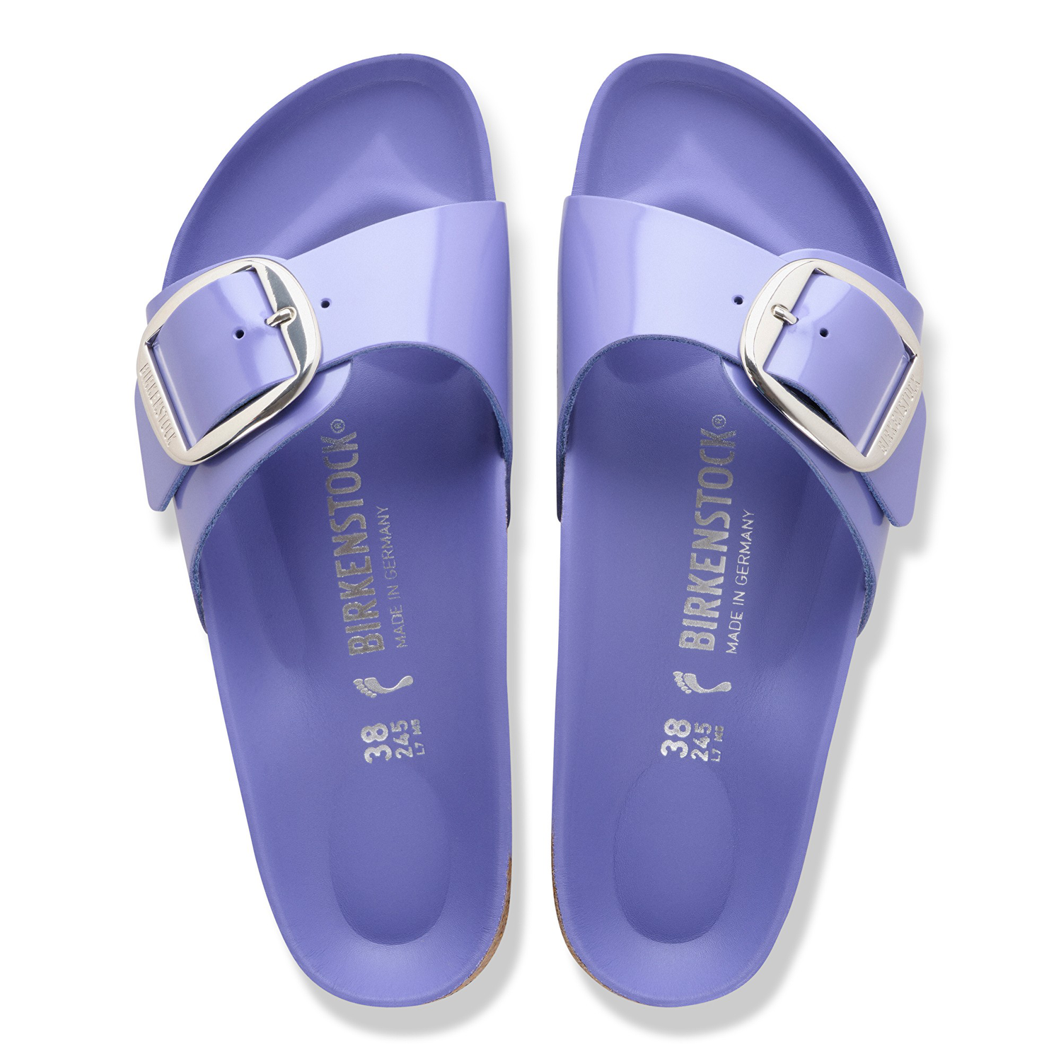 Madrid Big Buckle Natural Leather Patent High-Shine Purple Dusk - BIRKENSTOCK