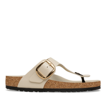 Gizeh Big Buckle Natural Leather Patent High-Shine Oyster - BIRKENSTOCK