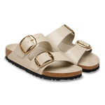 Arizona Big Buckle Natural Leather Patent High-Shine Oyster - BIRKENSTOCK