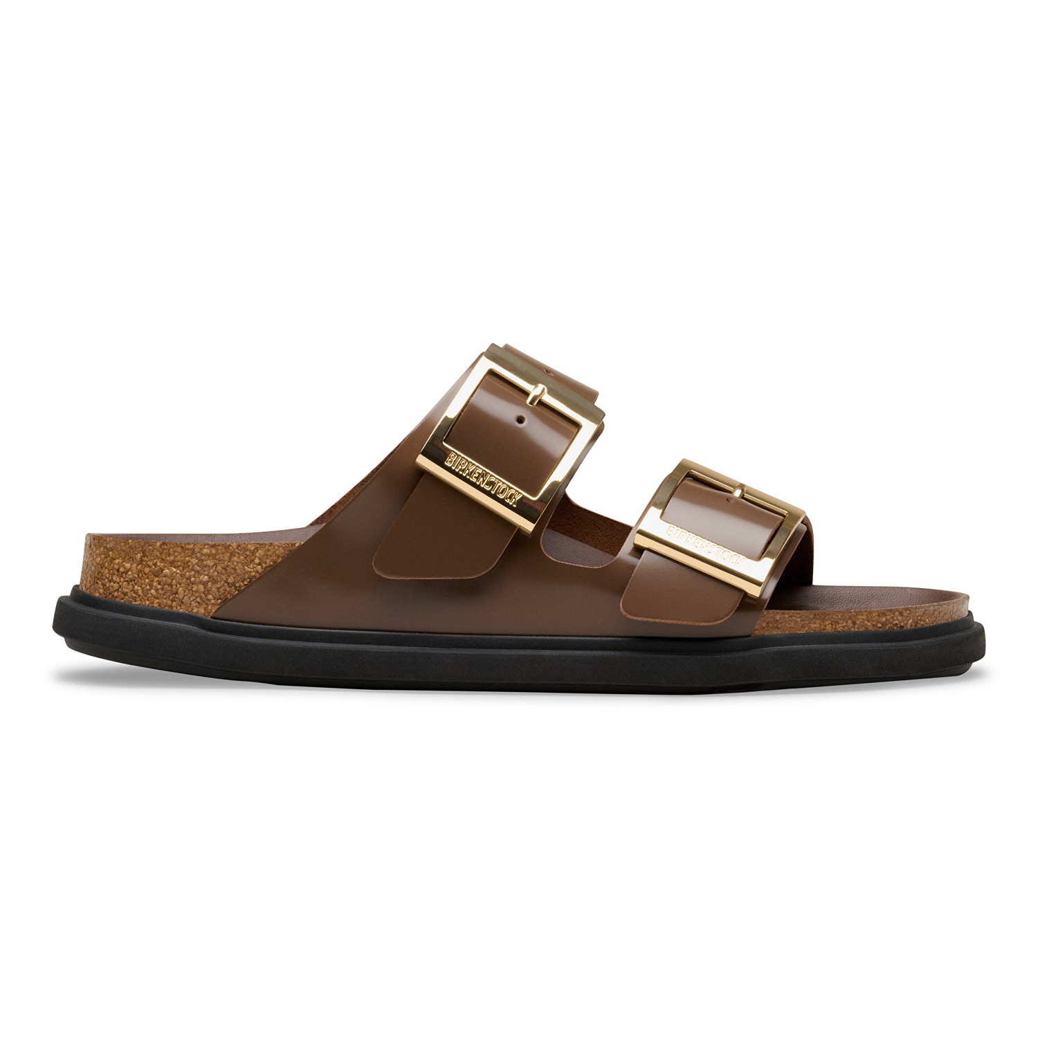 Arizona Droplet Buckle Natural Leather Patent High-Shine Carafe - BIRKENSTOCK