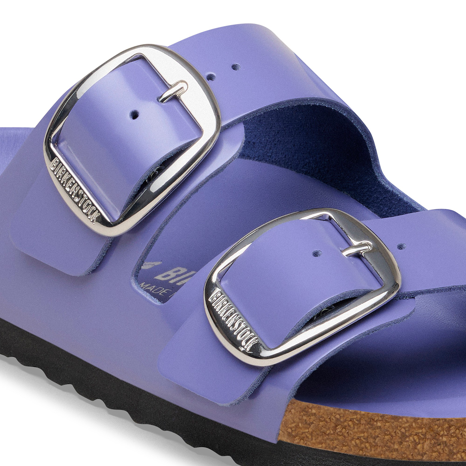 Arizona Big Buckle Natural Leather Patent High-Shine Purple Dusk - BIRKENSTOCK