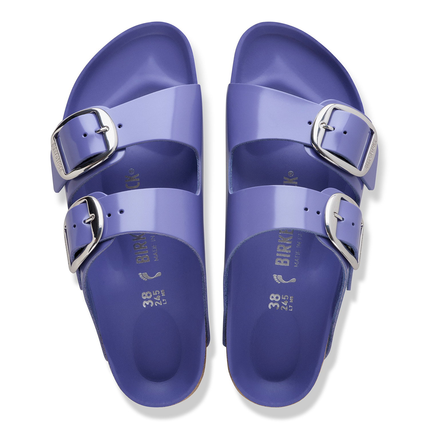Arizona Big Buckle Natural Leather Patent High-Shine Purple Dusk - BIRKENSTOCK