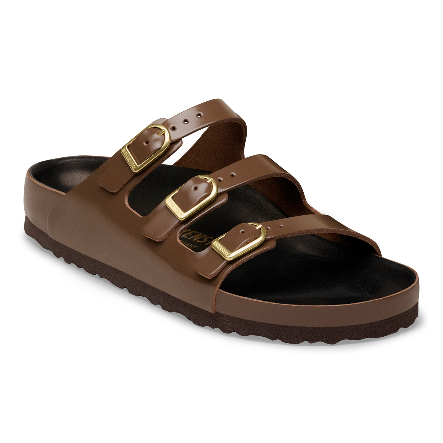 Florida Fresh Natural Leather Patent High-Shine Carafe/Black - BIRKENSTOCK
