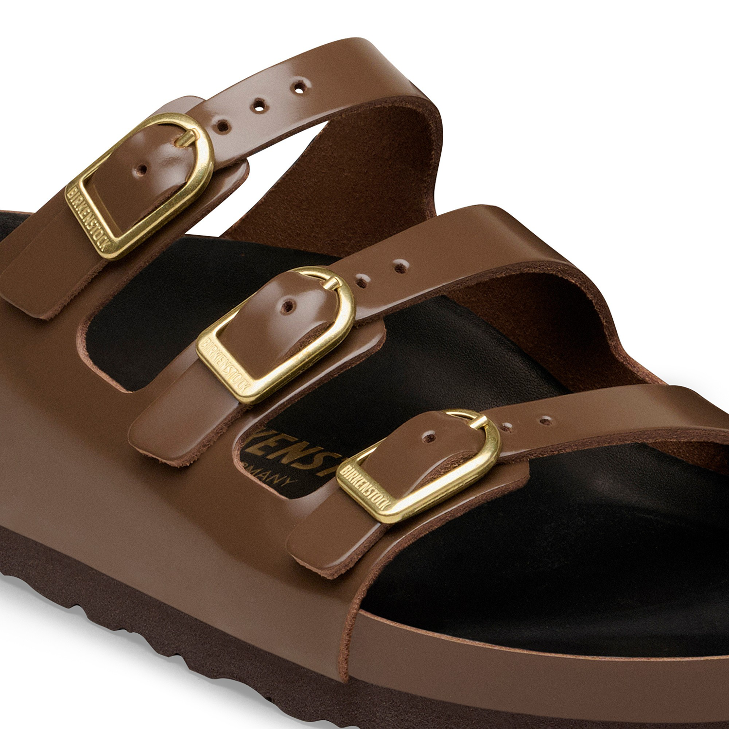 Florida Fresh Natural Leather Patent High-Shine Carafe/Black - BIRKENSTOCK