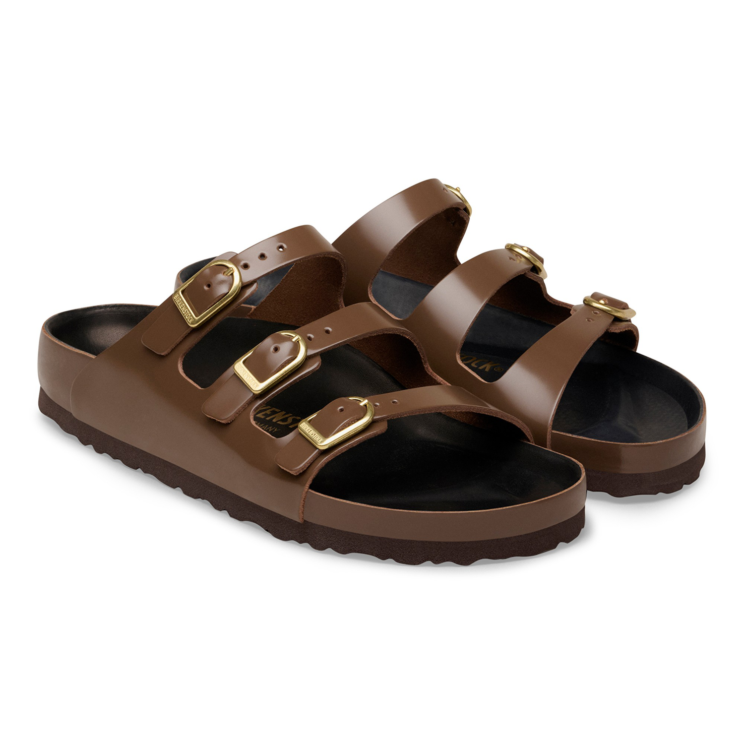 Florida Fresh Natural Leather Patent High-Shine Carafe/Black - BIRKENSTOCK