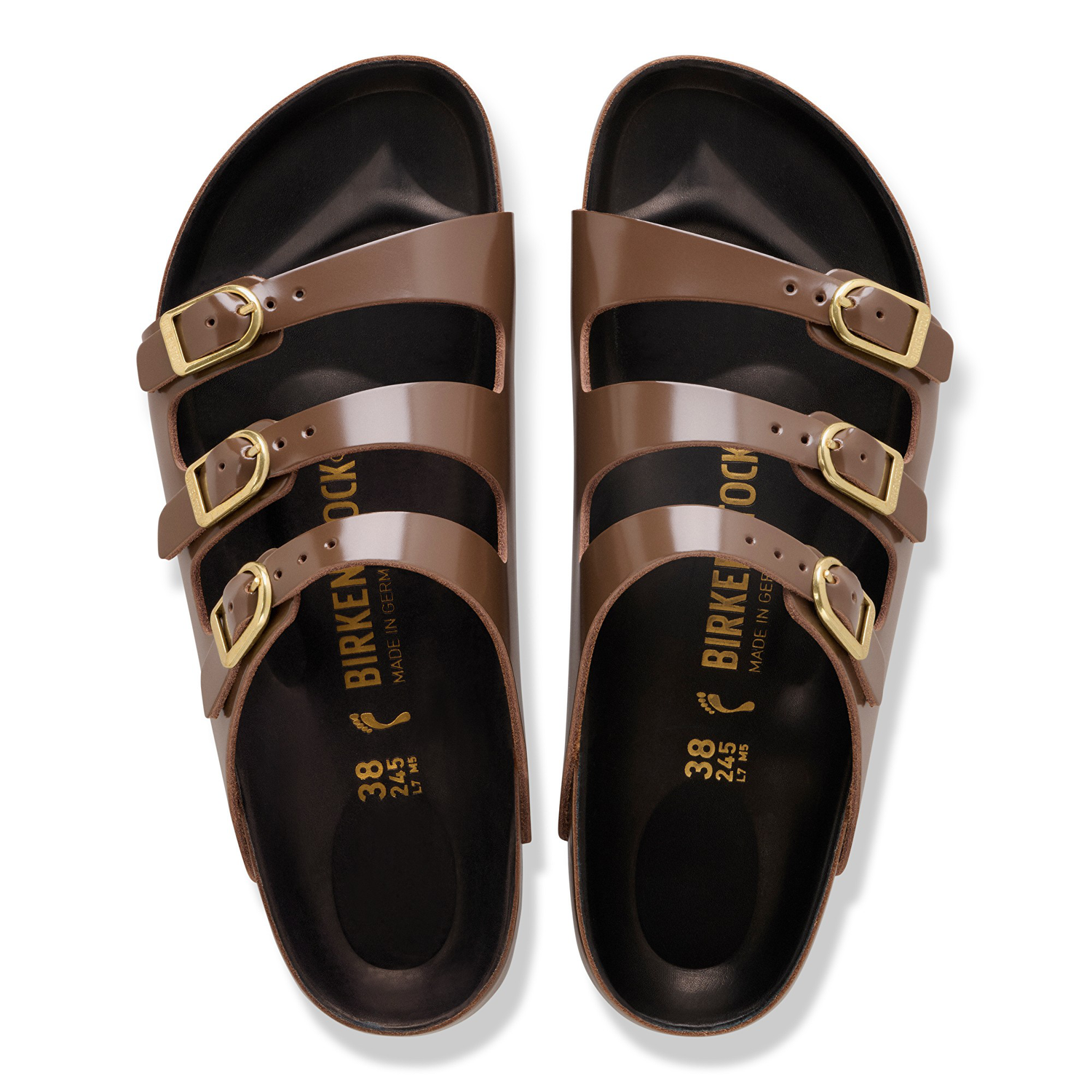 Florida Fresh Natural Leather Patent High-Shine Carafe/Black - BIRKENSTOCK