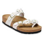 Mayari Flower Embellishment Natural Leather white - BIRKENSTOCK