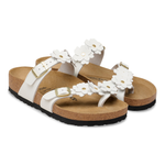 Mayari Flower Embellishment Natural Leather white - BIRKENSTOCK