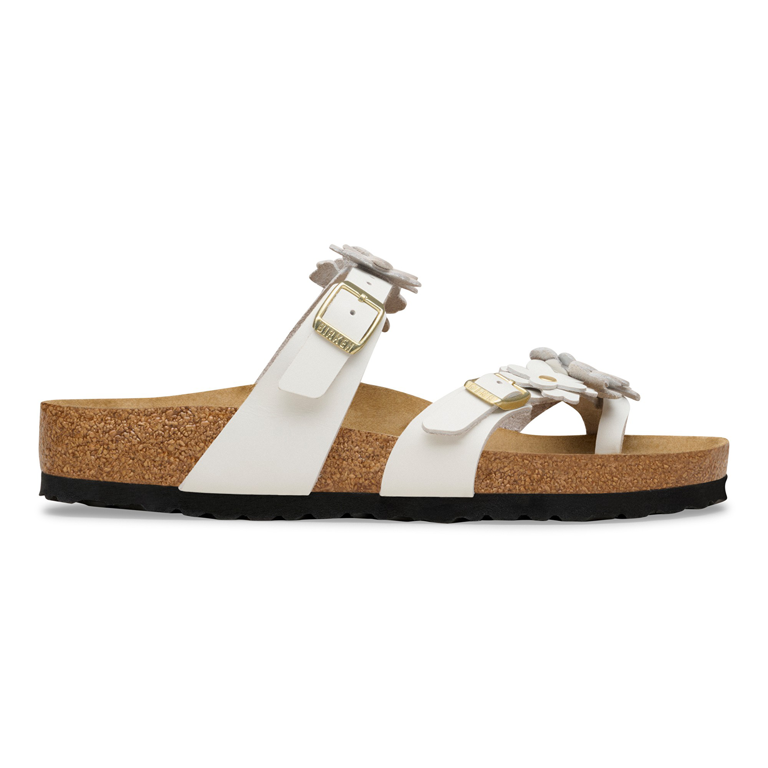 Mayari Flower Embellishment Natural Leather white - BIRKENSTOCK