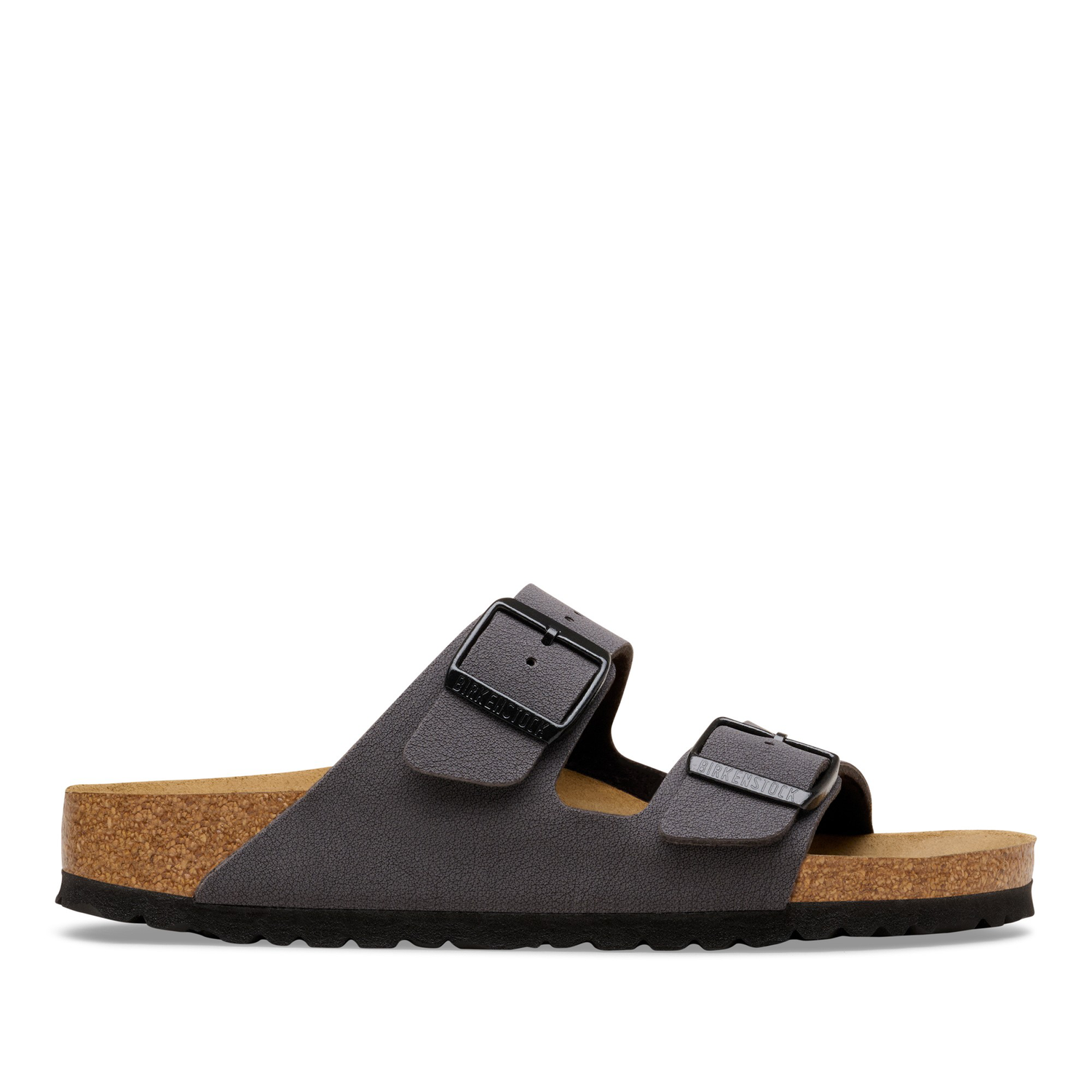 Arizona Birko-Flor Nubuk Velvet Gray/Black Buckles - BIRKENSTOCK