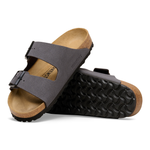 Arizona Birko-Flor Nubuk Velvet Gray/Black Buckles - BIRKENSTOCK