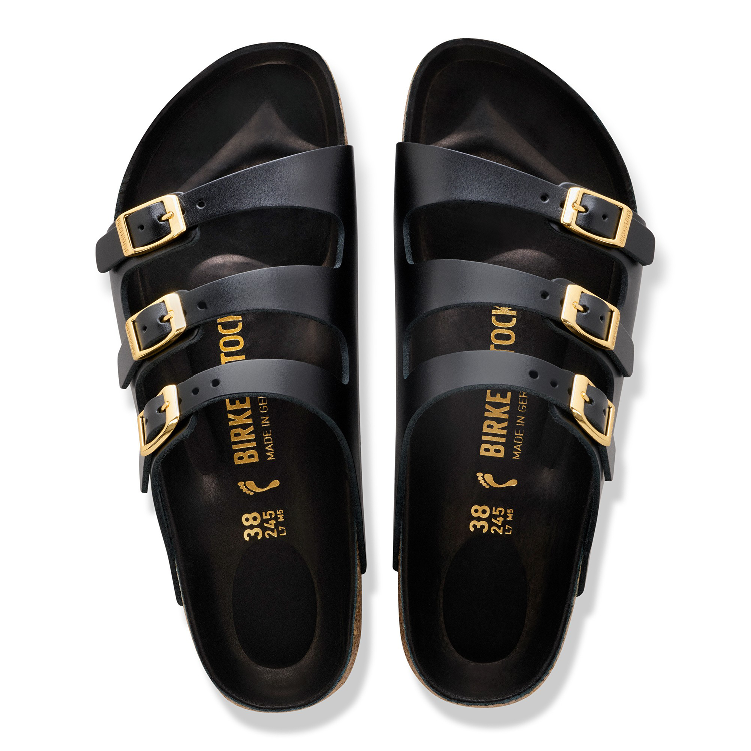 Florida Fresh Natural Leather Black New Dressy Leather - BIRKENSTOCK