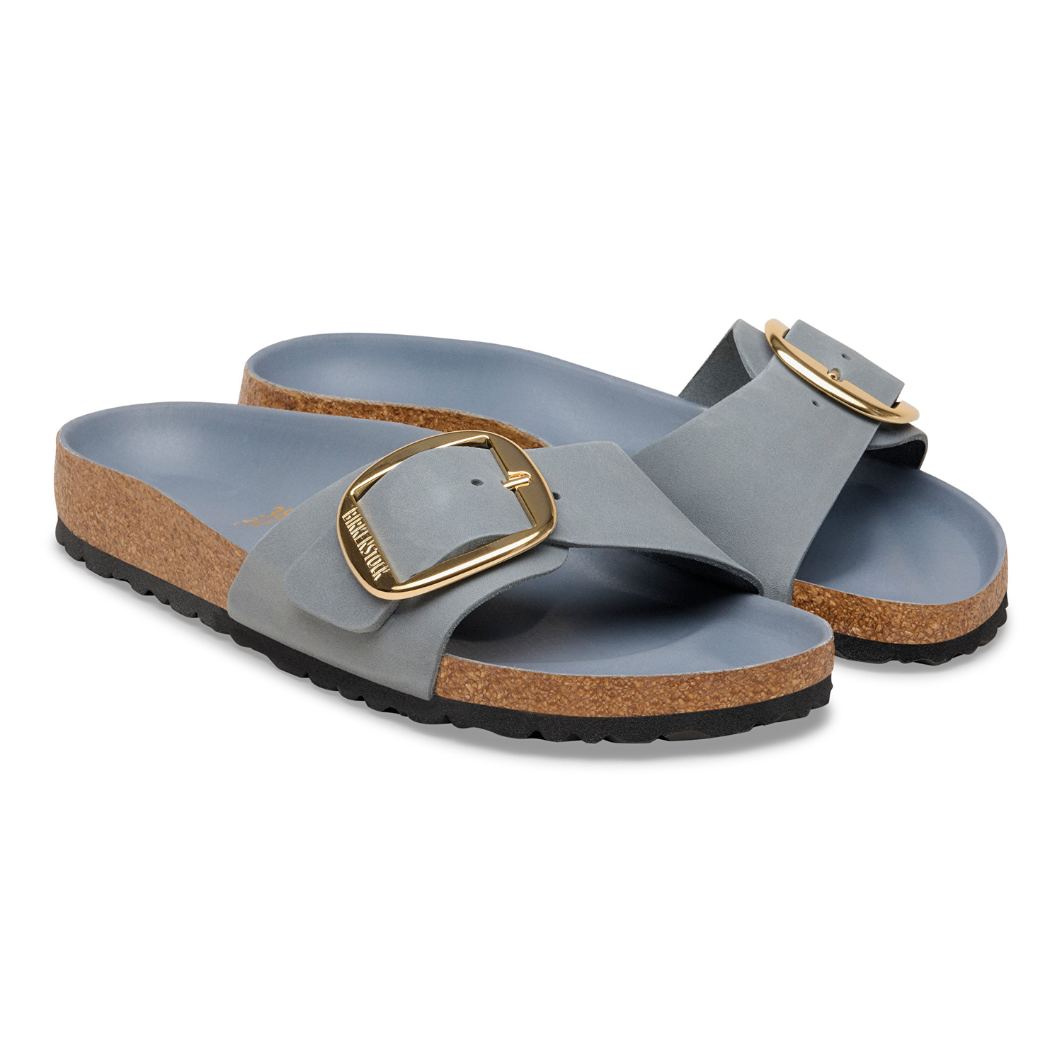 Madrid Big Buckle Natural Leather Oiled Basalt Gray - BIRKENSTOCK