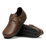 London Single Strap Natural Leather Embossed Carafe Semi Veg Tan - BIRKENSTOCK