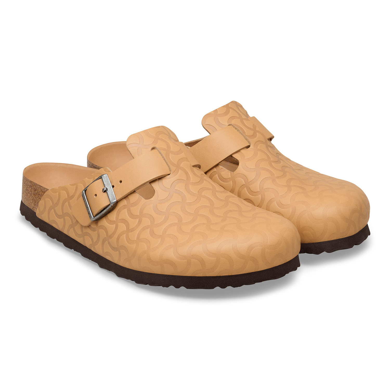 Boston BS Natural Leather Embossed Nature Semi Veg Tan - BIRKENSTOCK