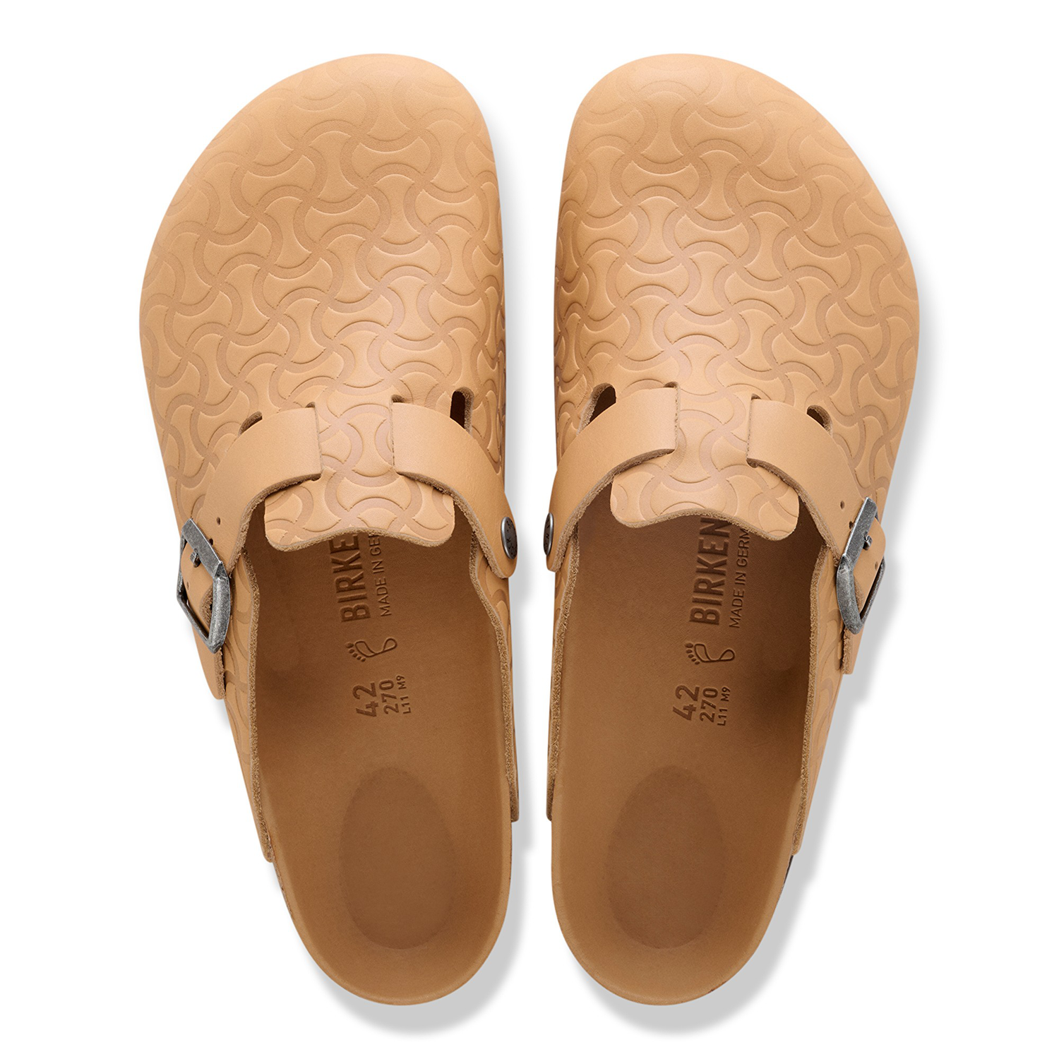 Boston BS Natural Leather Embossed Nature Semi Veg Tan - BIRKENSTOCK