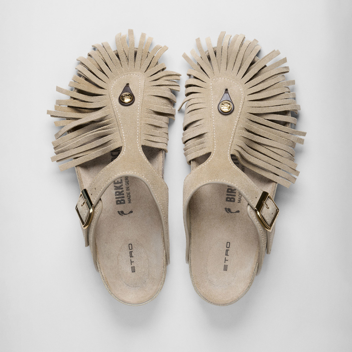 Gizeh Long Fringe Suede Leather Taupe