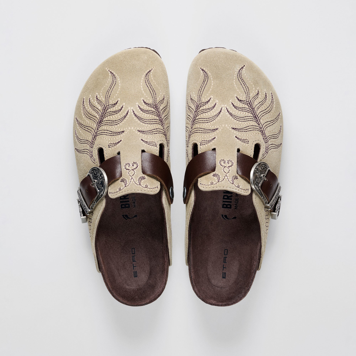 Boston Embroidery Suede Leather Taupe – BIRKENSTOCK Boston Embroidery Suede Leather Taupe – BIRKENSTOCK