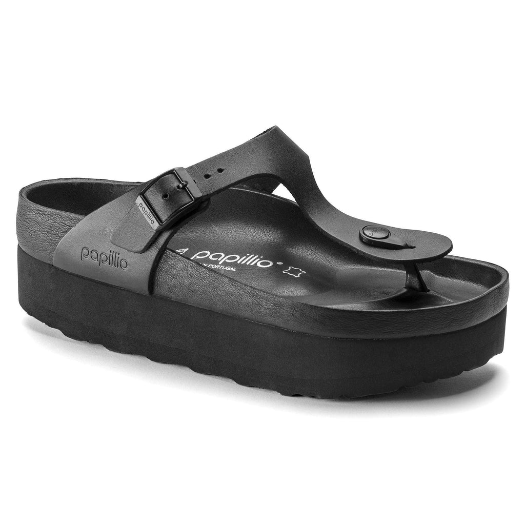 Alaiya Leather Chunky Platform Sandals in Black  ikrush