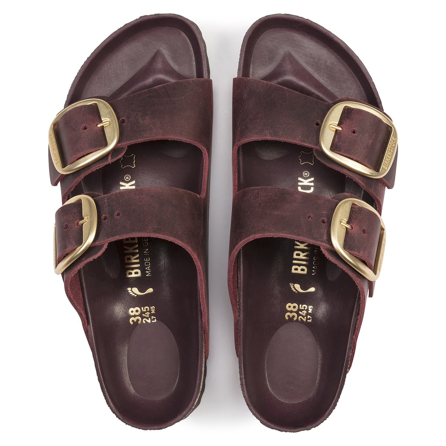BIRKENSTOCK Arizona Big Buckle Oiled Leather Sandal Zinfandel