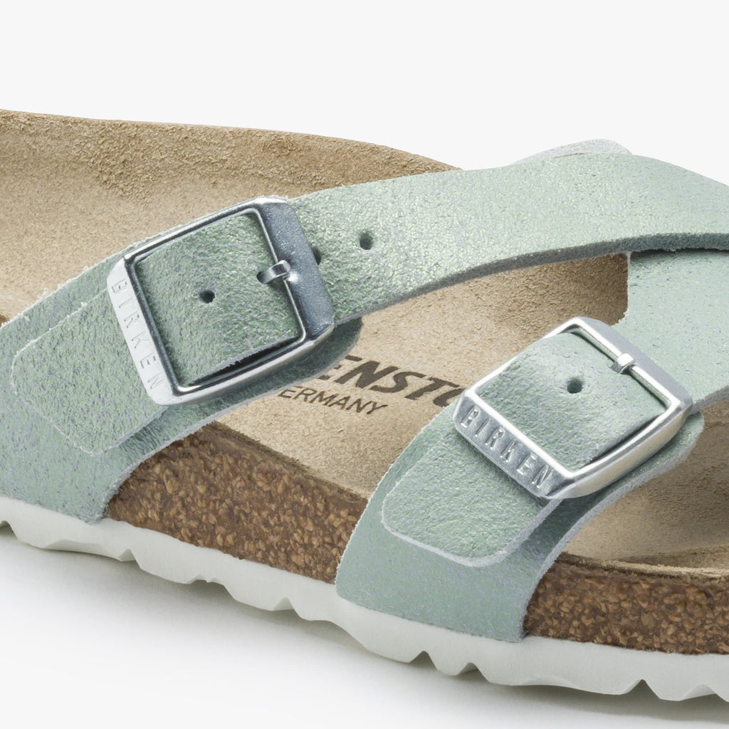BIRKENSTOCK Yao Balance Suede Leather Sandal - Gray