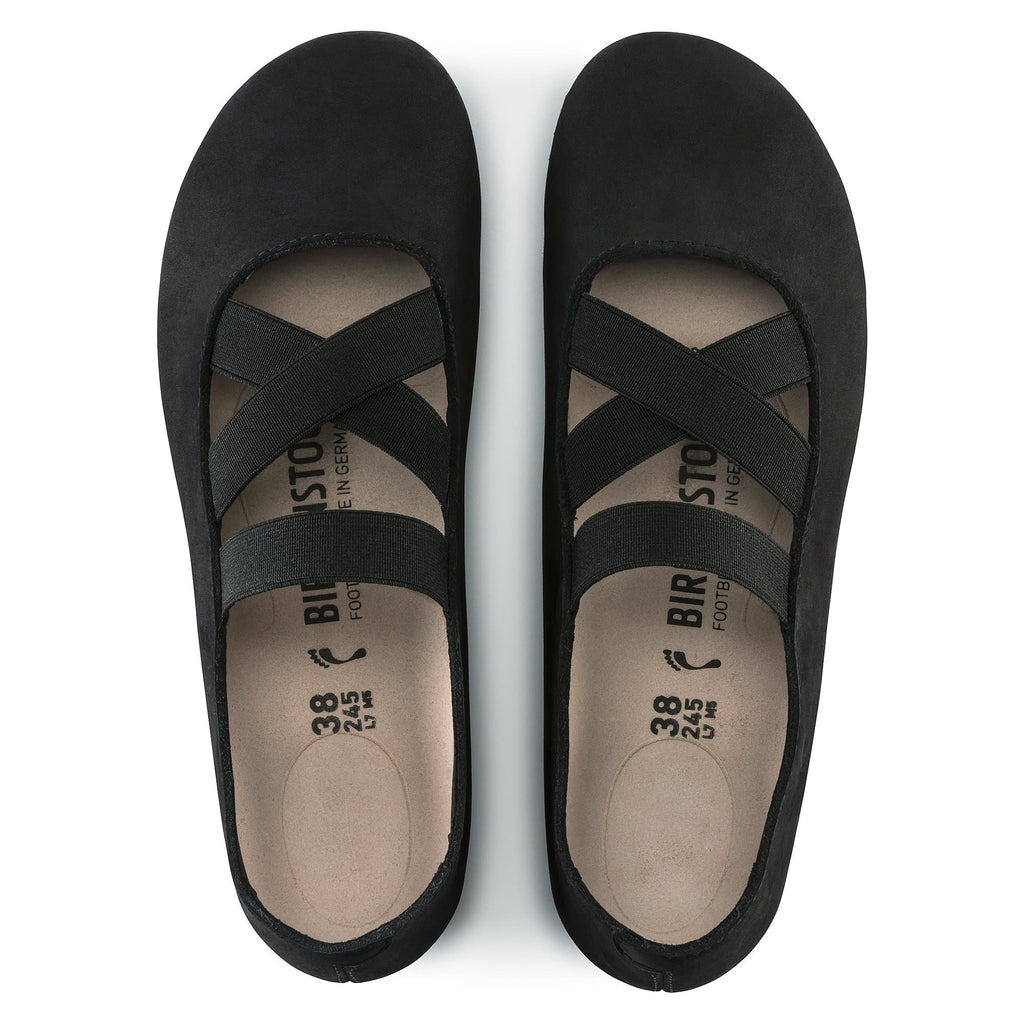 BIRKENSTOCK Santa Ana Nubuck Leather Sandal - Black