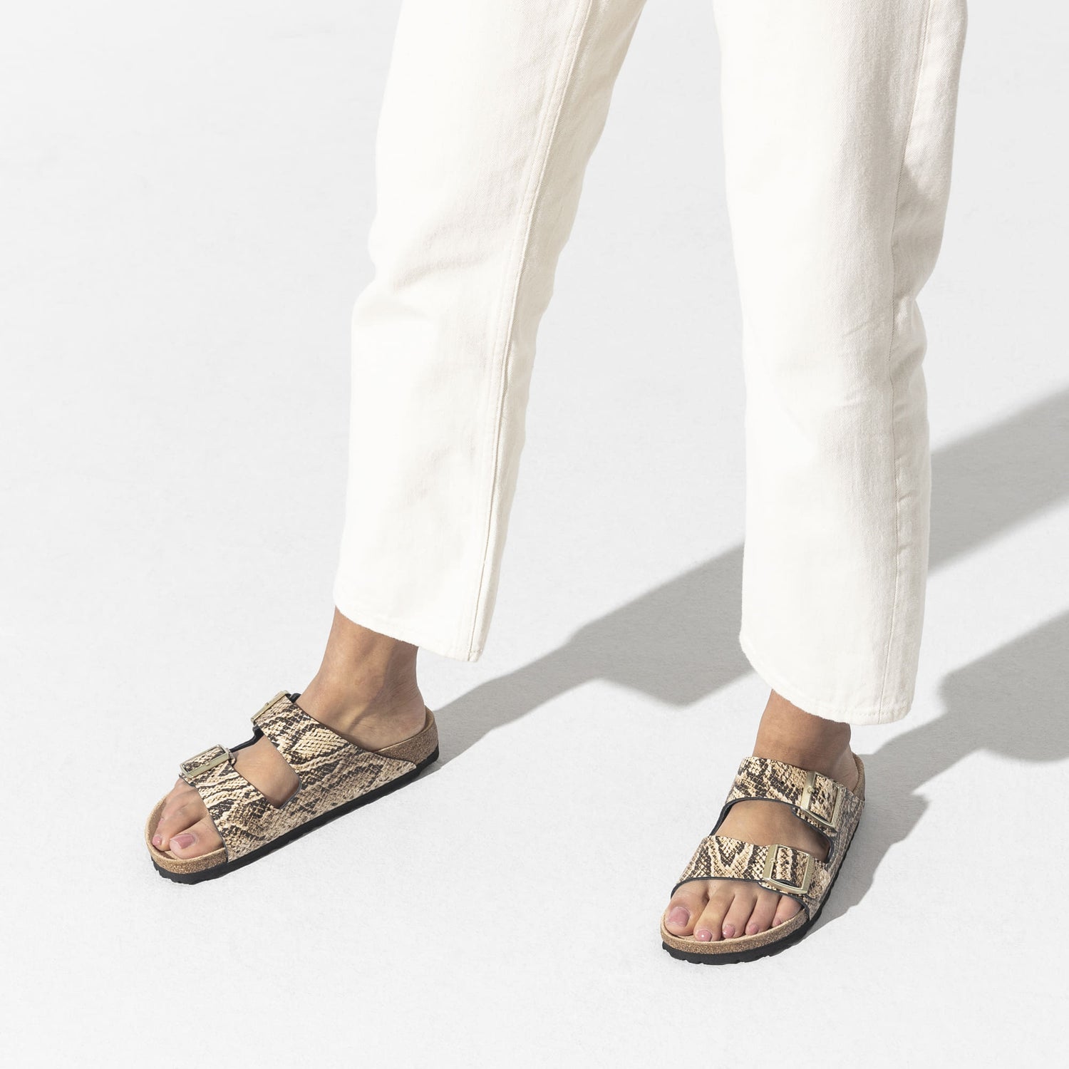 BIRKENSTOCK Arizona Embossed Natural Leather Beige