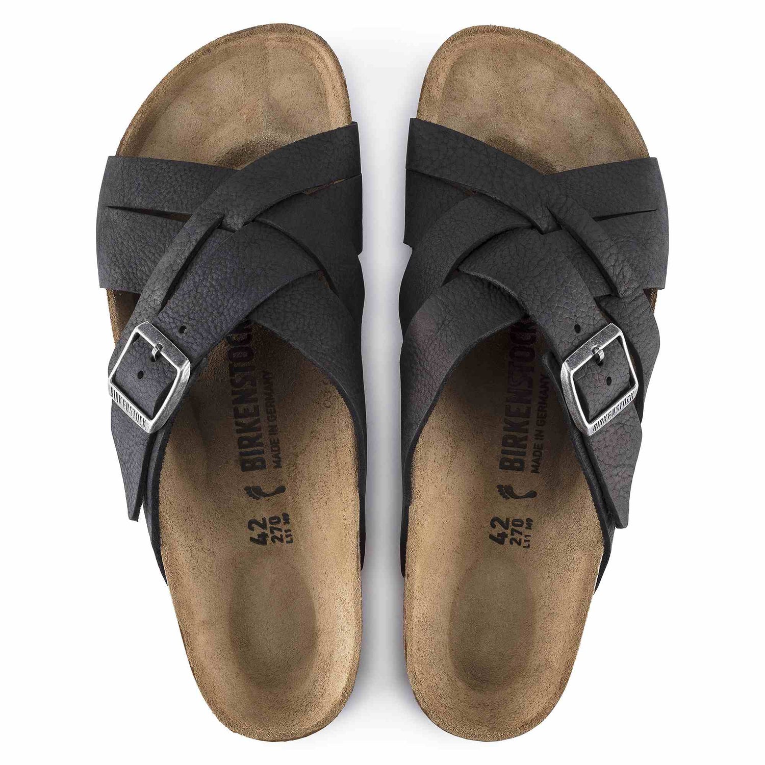 BIRKENSTOCK Lugano Oiled Leather Sandal Black - Main Image