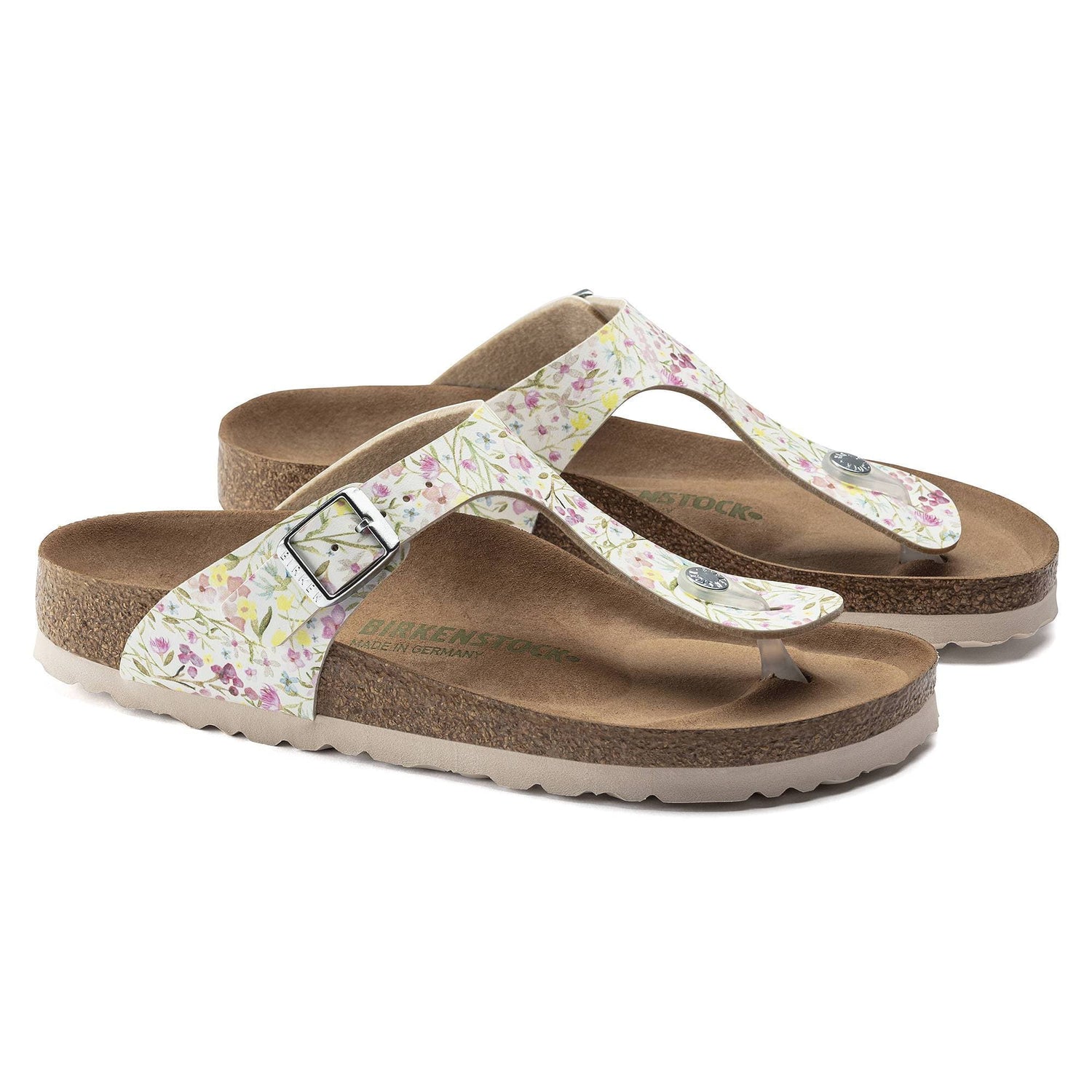 BIRKENSTOCK Gizeh Birko-Flor Sandal Watercolor Flower White