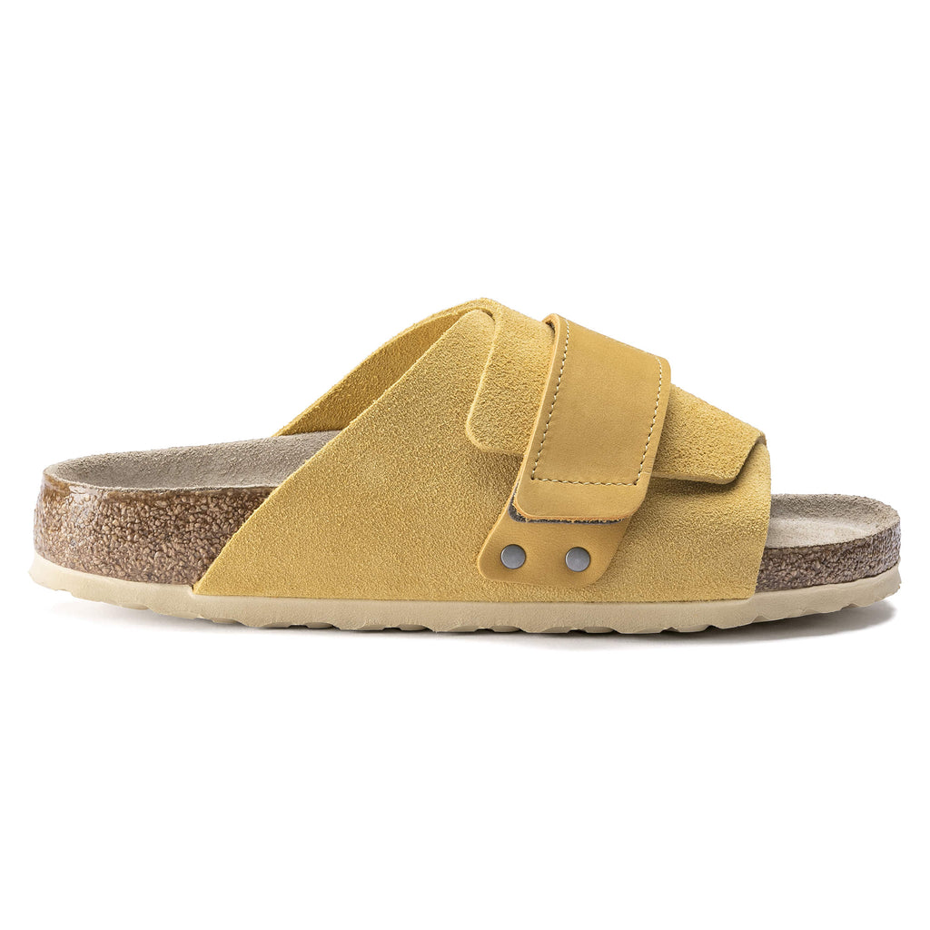Birkenstock Yellow Kyoto Soft Footbed Nubuck/Suede Leather Side Look
