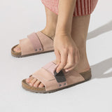 Shop Birkenstock Pink Kyoto Soft Footbed Nubuck/Suede Leather Sandal