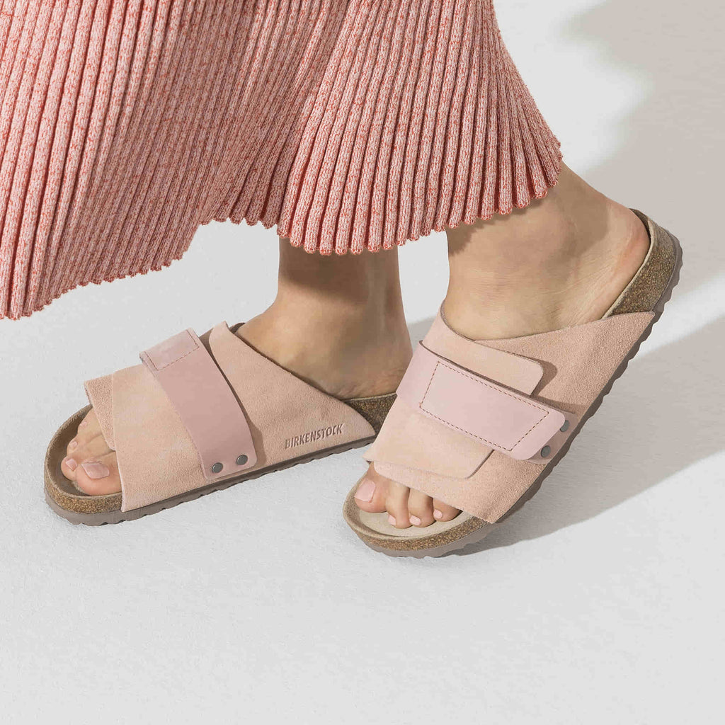 BIRKENSTOCK Kyoto Soft Footbed Nubuck/Suede Leather Sandal - Pink 