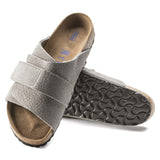Birkenstock Gray/Desert Buck Whale Gray Kyoto Soft Footbed Nubuck Leather footbed Sandal Sole