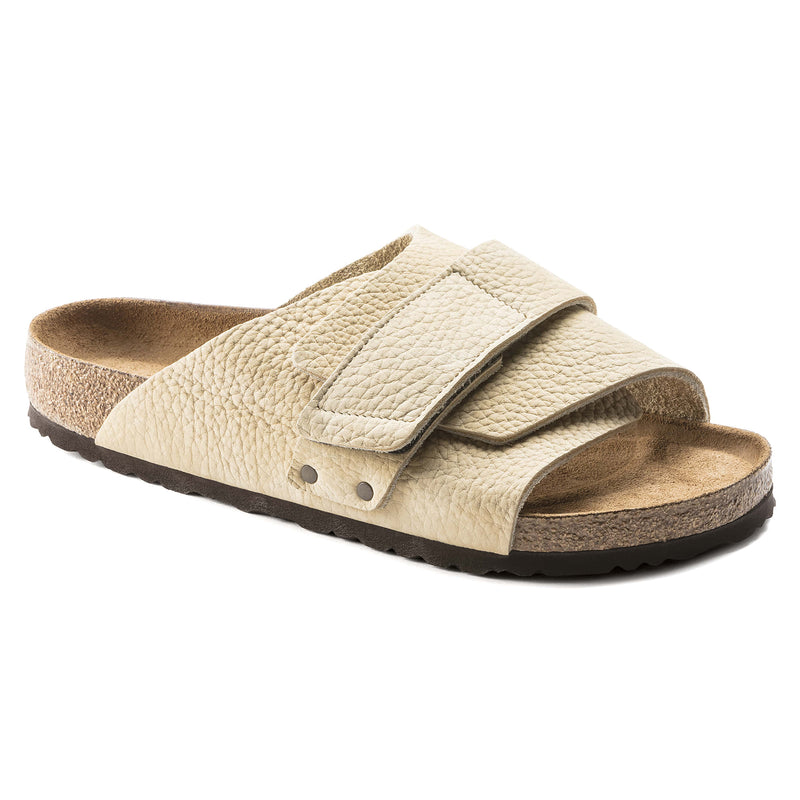 Birkenstock Beige/Desert Buck Almond Kyoto Soft Footbed Nubuck Leather Sandal