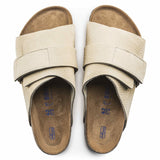 Birkenstock Beige/Desert Buck Almond Kyoto Soft Footbed Nubuck Leather Sandal Top look